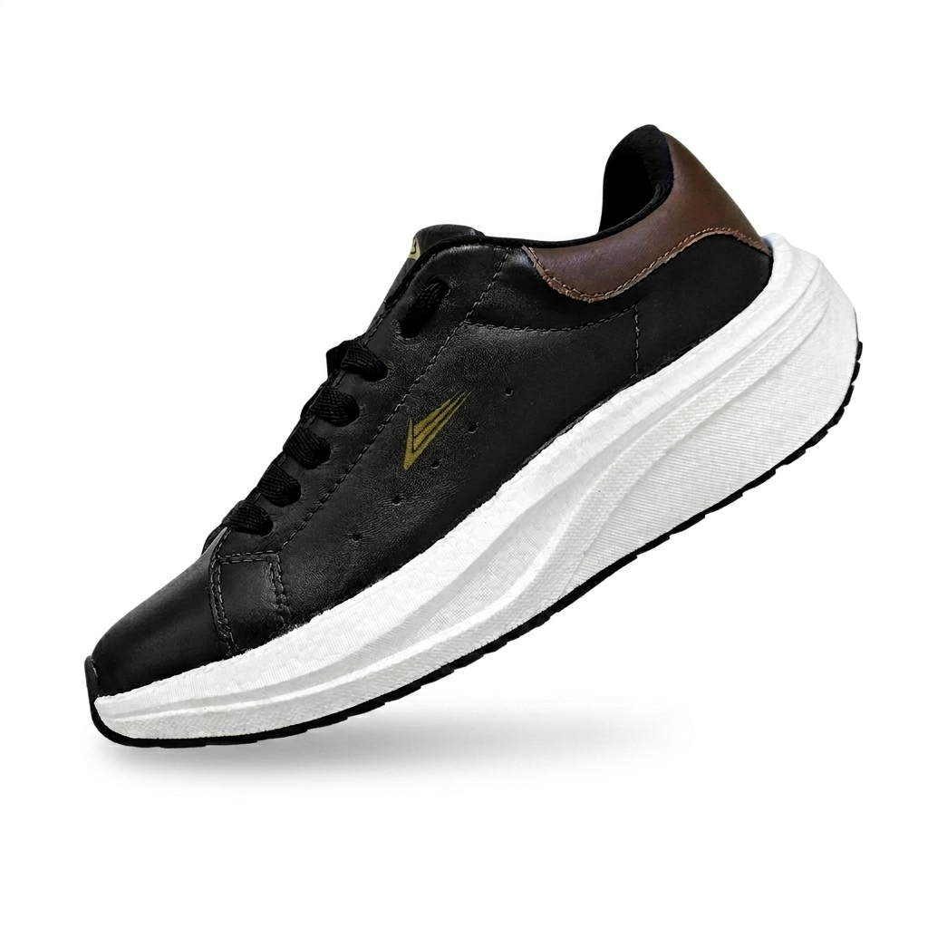 TÊNIS LEATHER PRETO CAFÉ