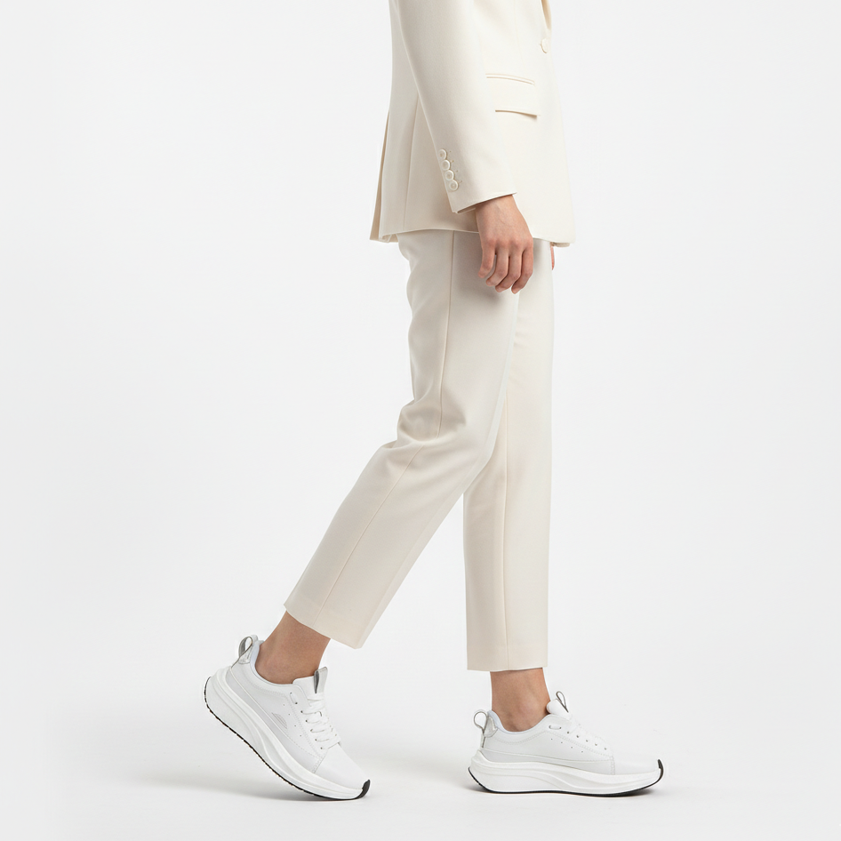 TÊNIS LEATHER WHITE SILVER - COURO LEGÍTIMO